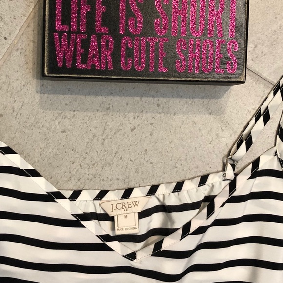 J Crew Striped Cream & Black Romper Shorts Medium - Picture 3 of 4